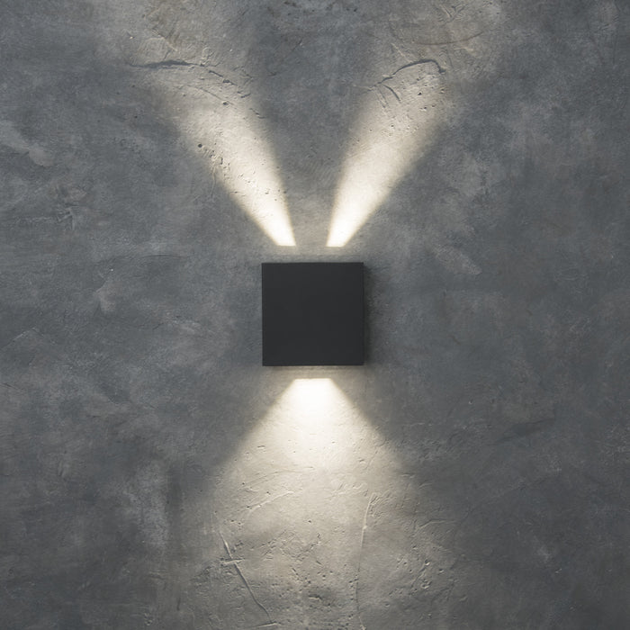 Lutec 5104005118 GEMINI BEAMS 7.5W IP54 LED Outdoor Up/Down Wall Light 4000K - Dark Grey