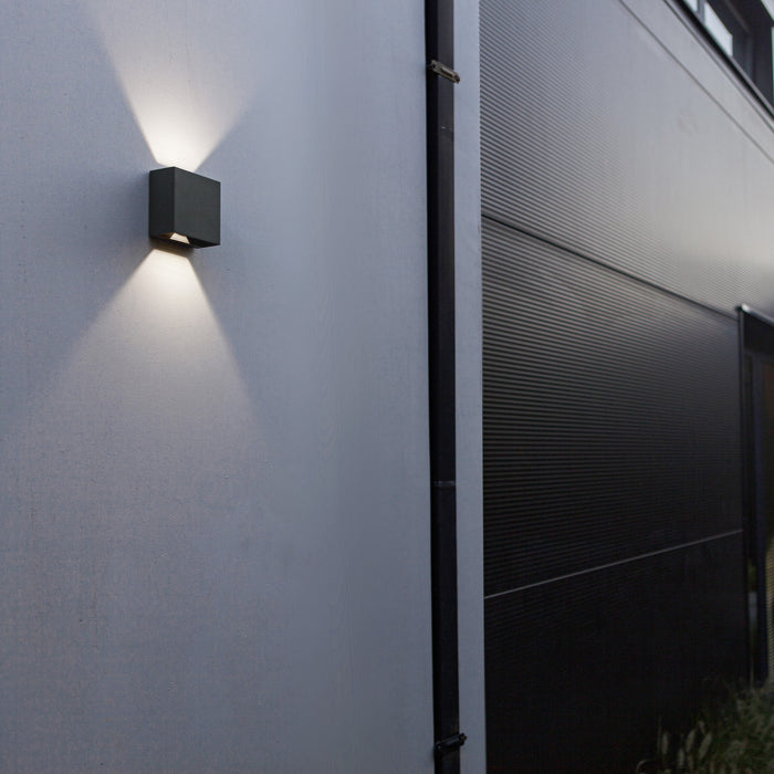 Lutec 5104005118 GEMINI BEAMS 7.5W IP54 LED Outdoor Up/Down Wall Light 4000K - Dark Grey