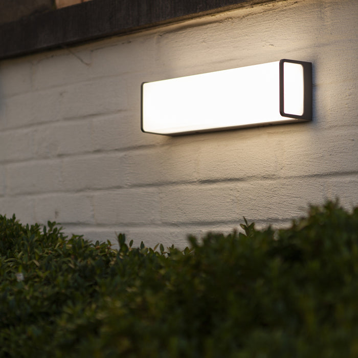 Lutec 5107401125 DOBLO 24.5W IP54 LED Outdoor Wall Light 4000K - Dark Grey