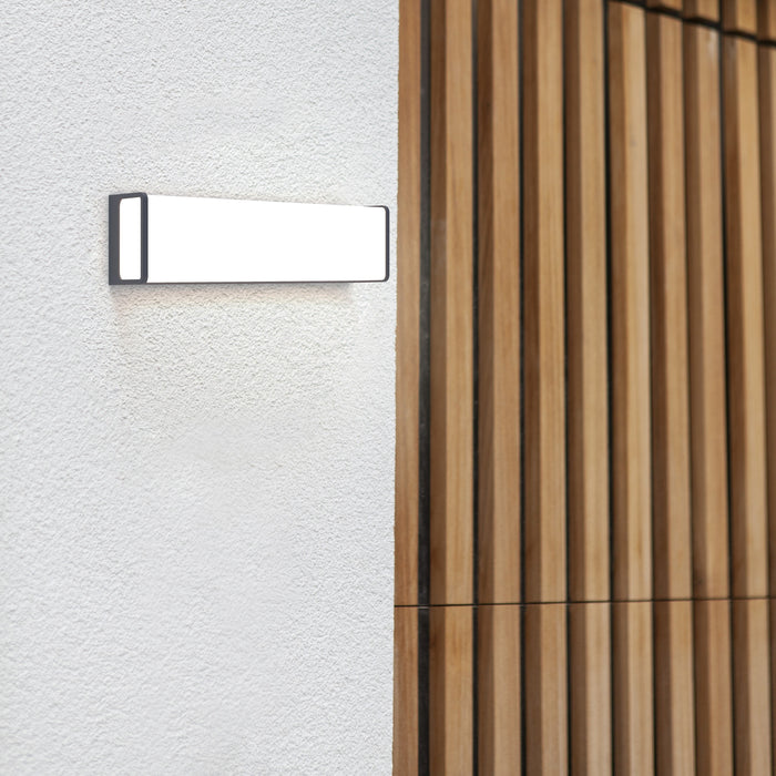 Lutec 5107401125 DOBLO 24.5W IP54 LED Outdoor Wall Light 4000K - Dark Grey