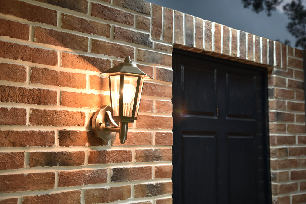 Lutec 5112103001 GROSVENOR IP44 E27 Outdoor Wall Lantern Light - Stainless Steel (Lamp Not Included)