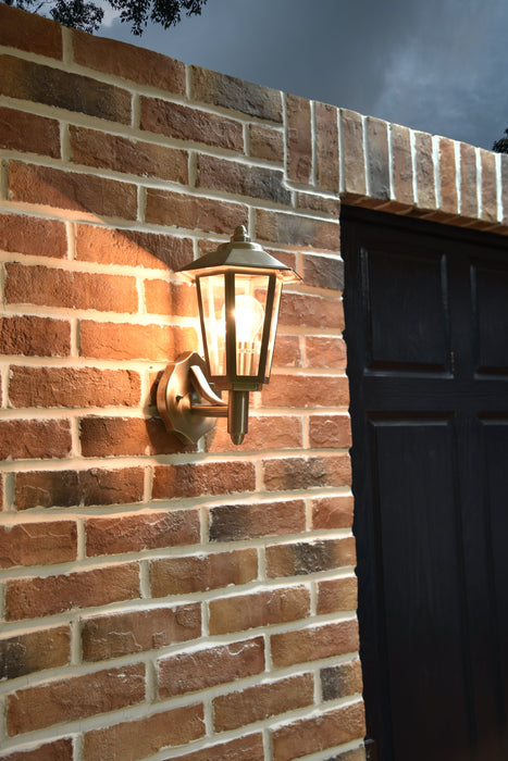 Lutec 5112103001 GROSVENOR IP44 E27 Outdoor Wall Lantern Light - Stainless Steel (Lamp Not Included)
