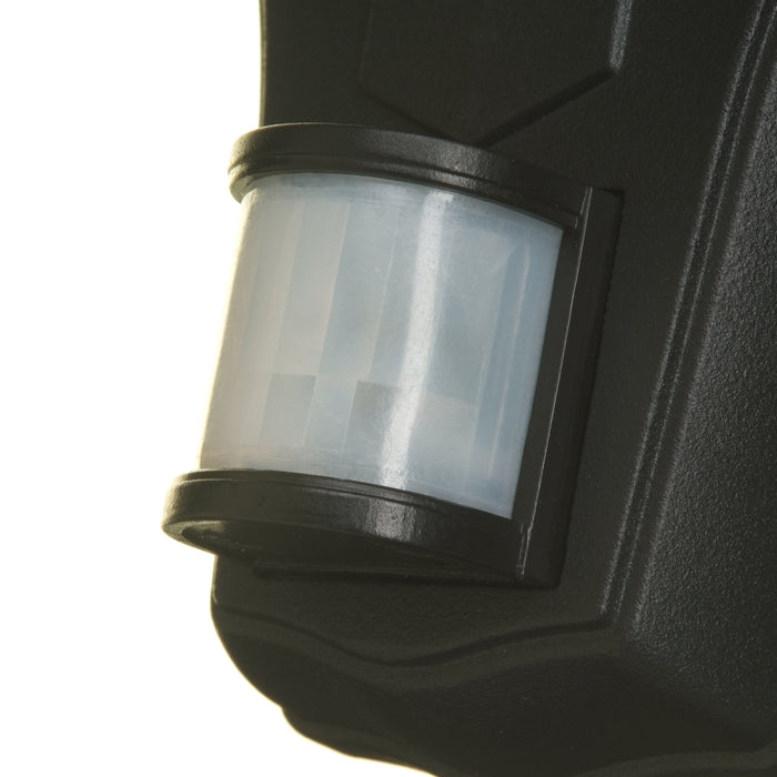 Lutec 5112104012 CORNICHE IP44 E27 Outdoor Wall Lantern Light with PIR - Black (Lamp Not Included)