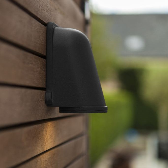 Lutec 5115001012 ANCOR IP54 GU10 Outdoor Down Wall Light - Black (Lamp Not Included)