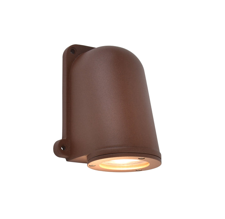 Lutec 5115001445 ANCOR IP54 GU10 Outdoor Down Wall Light - Rust Brown (Lamp Not Included)