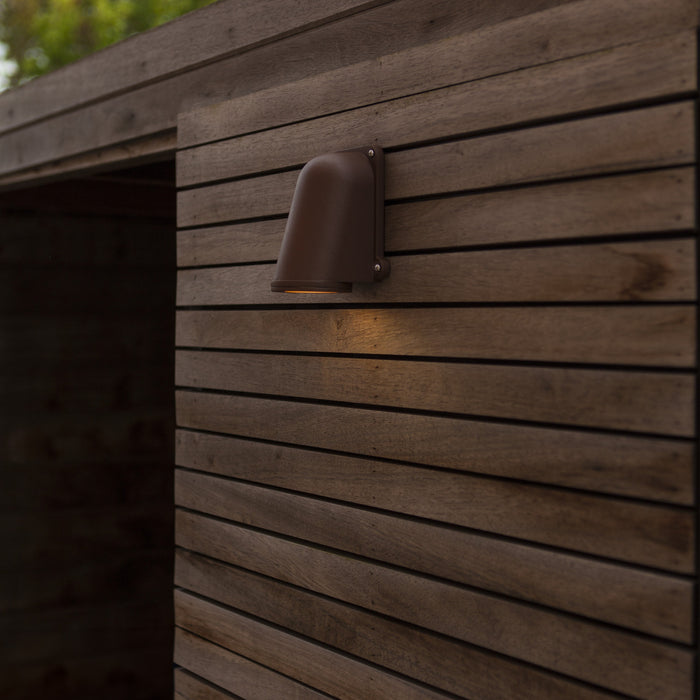 Lutec 5115001445 ANCOR IP54 GU10 Outdoor Down Wall Light - Rust Brown (Lamp Not Included)