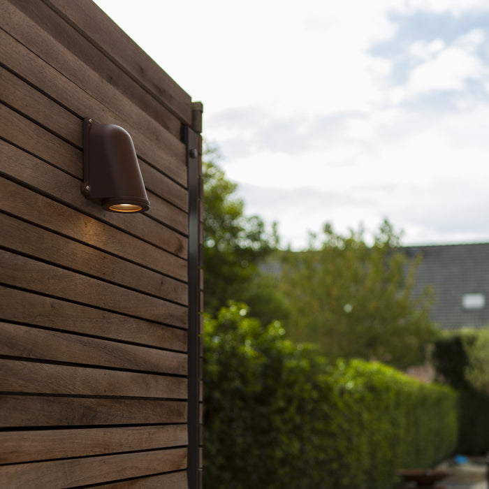 Lutec 5115001445 ANCOR IP54 GU10 Outdoor Down Wall Light - Rust Brown (Lamp Not Included)