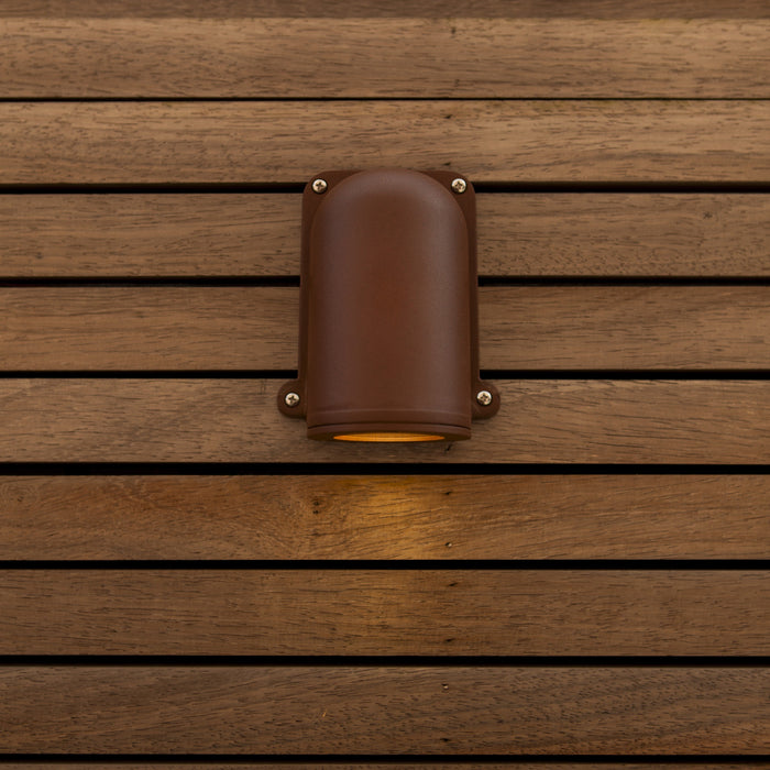 Lutec 5115001445 ANCOR IP54 GU10 Outdoor Down Wall Light - Rust Brown (Lamp Not Included)