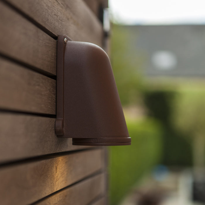 Lutec 5115001445 ANCOR IP54 GU10 Outdoor Down Wall Light - Rust Brown (Lamp Not Included)