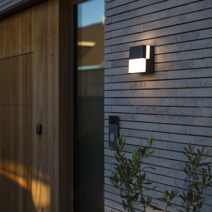 Lutec 5116202118 DOMINO 17W IP65 LED Outdoor Wall Light 3000K - Dark Grey