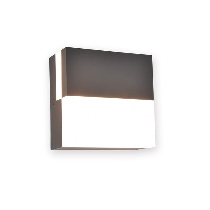 Lutec 5116202118 DOMINO 17W IP65 LED Outdoor Wall Light 3000K - Dark Grey