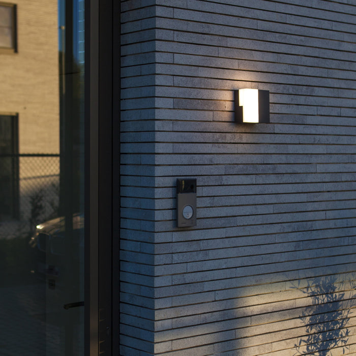 Lutec 5116202118 DOMINO 17W IP65 LED Outdoor Wall Light 3000K - Dark Grey