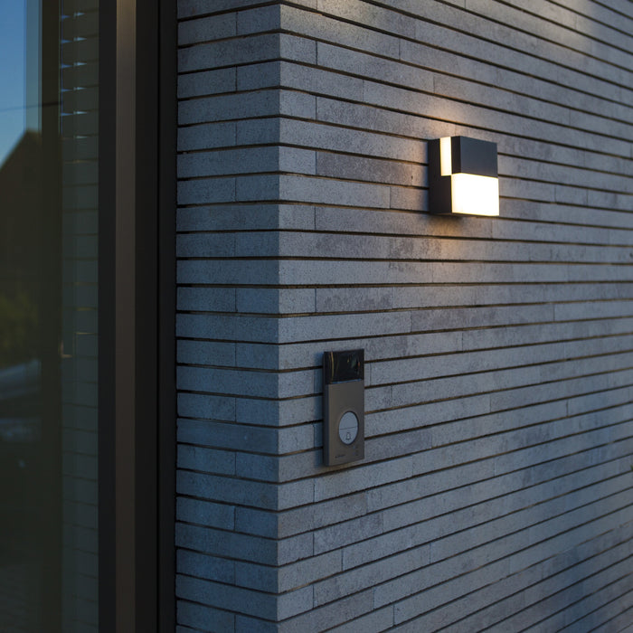 Lutec 5116202118 DOMINO 17W IP65 LED Outdoor Wall Light 3000K - Dark Grey