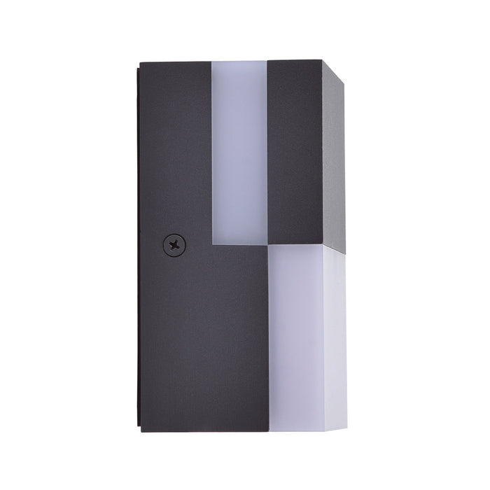 Lutec 5116202118 DOMINO 17W IP65 LED Outdoor Wall Light 3000K - Dark Grey