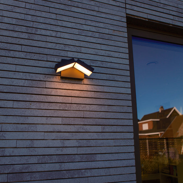 Lutec 5116303118 TWISTO 13W IP65 LED Outdoor Wall Light 3000K/4000K - Dark Grey