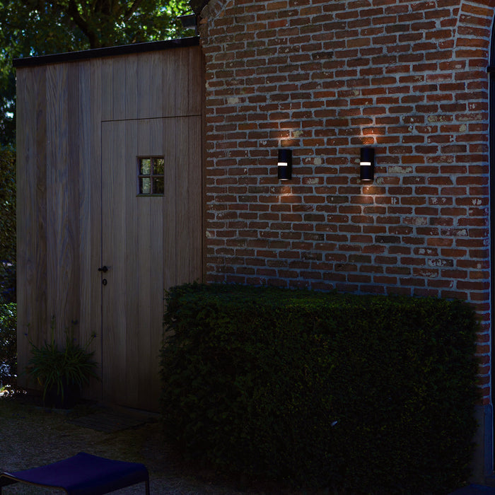 Lutec 5117201012 MIKA IP54 GU10 Outdoor Up/Down Wall Light - Matt Black (Lamp Not Included)