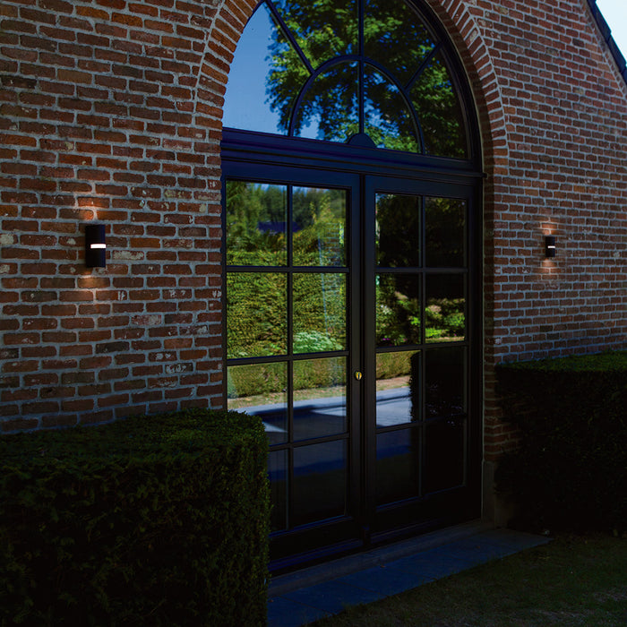 Lutec 5117201012 MIKA IP54 GU10 Outdoor Up/Down Wall Light - Matt Black (Lamp Not Included)