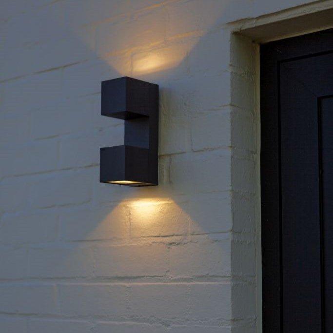 Lutec 5117401118 FARI 10W IP54 LED Outdoor Wall Light 3000K c/w Adjustable Heads - Dark Grey