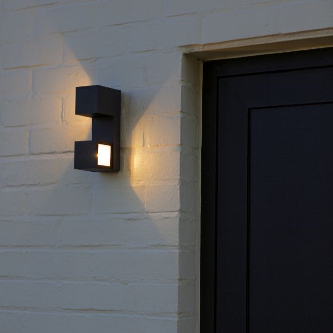 Lutec 5117401118 FARI 10W IP54 LED Outdoor Wall Light 3000K c/w Adjustable Heads - Dark Grey