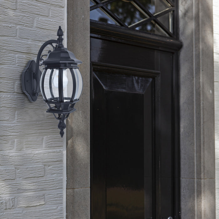 Lutec 5120202012 CANTERBURY IP23 E27 Outdoor Wall Lantern Light - Matt Black (Lamp Not Included)