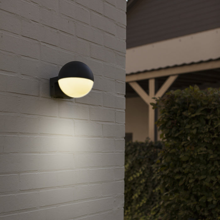 Lutec 5138001118 LOOMA IP54 E27 Outdoor Wall Light - Dark Grey (Lamp Not Included)