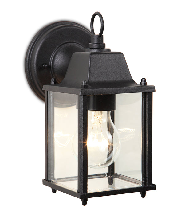 Lutec 5180401012 ABBEY IP23 E27 Outdoor Wall Light - Matt Black (Lamp Not Included)