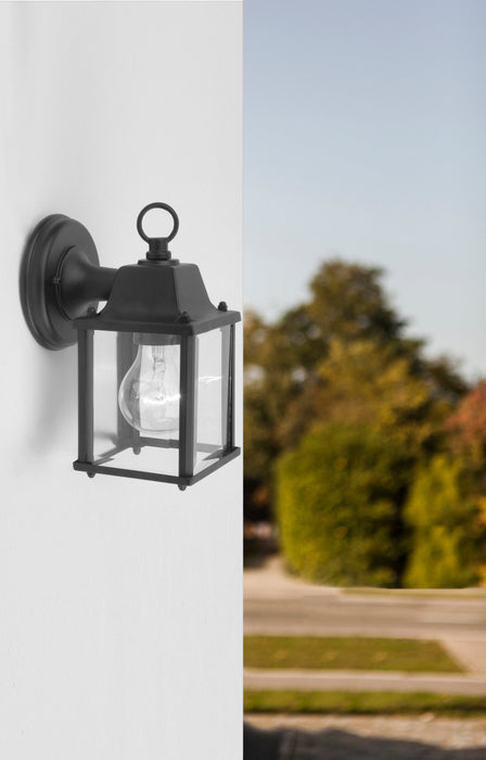 Lutec 5180401012 ABBEY IP23 E27 Outdoor Wall Light - Matt Black (Lamp Not Included)