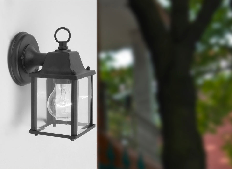 Lutec 5180401012 ABBEY IP23 E27 Outdoor Wall Light - Matt Black (Lamp Not Included)