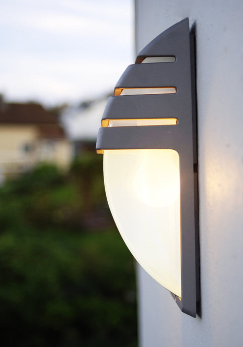 Lutec 5183601118 CITY IP44 E27 Outdoor Wall Light - Dark Grey (Lamp Not Included)