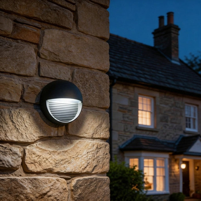Lutec 5186502118 RADIUS 4.2W IP54 LED Outdoor Wall Light 4000K - Dark Grey