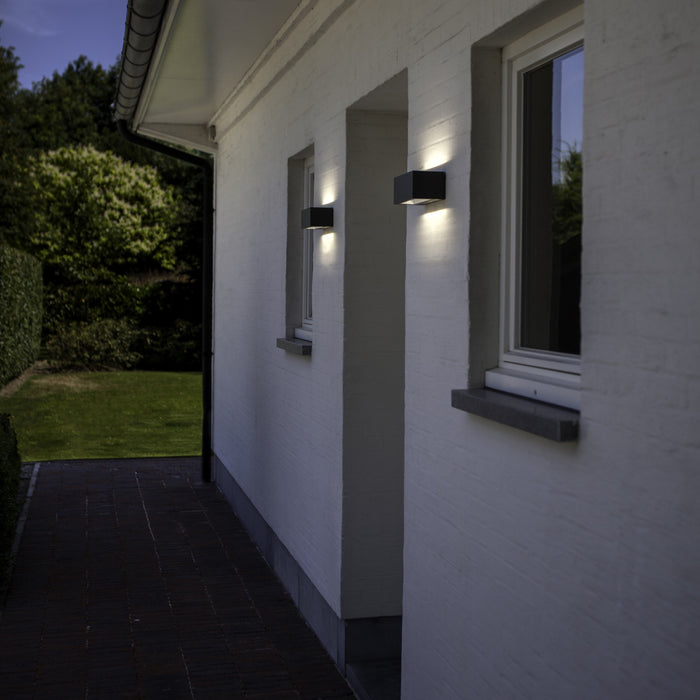 Lutec 5189104118 GEMINI 46W IP54 LED Outdoor Wall Light 4000K - Dark Grey