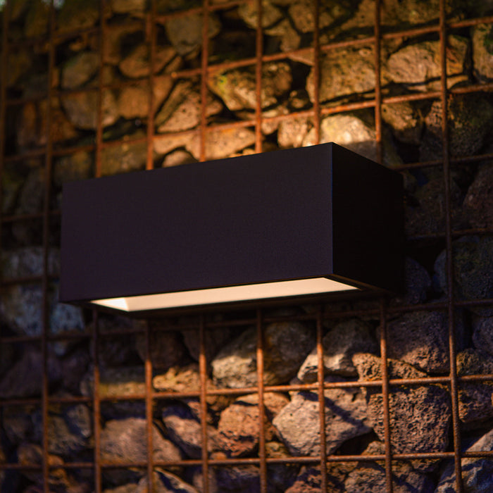 Lutec 5189112012 GEMINI 15W IP54 LED Outdoor Up/Down Wall Light 3000K - Matt Black