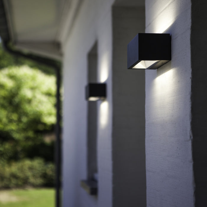 Lutec 5189112012 GEMINI 15W IP54 LED Outdoor Up/Down Wall Light 3000K - Matt Black