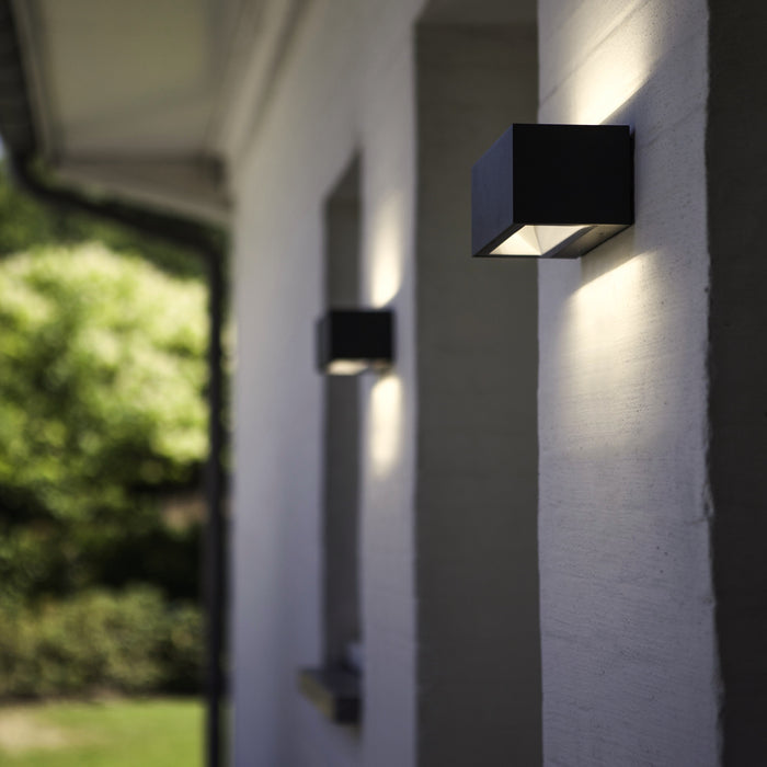 Lutec 5189112118 GEMINI 15W IP54 LED Outdoor Wall Light 3000K - Dark Grey