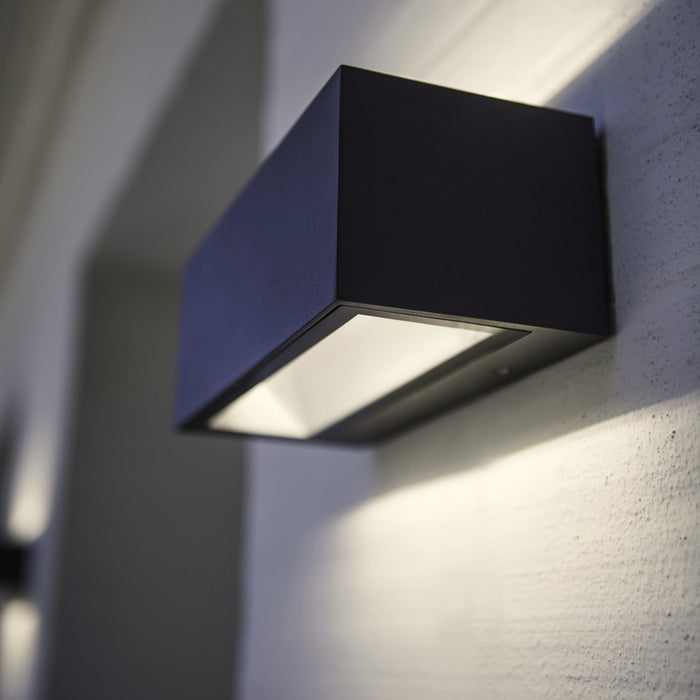 Lutec 5189112118 GEMINI 15W IP54 LED Outdoor Wall Light 3000K - Dark Grey
