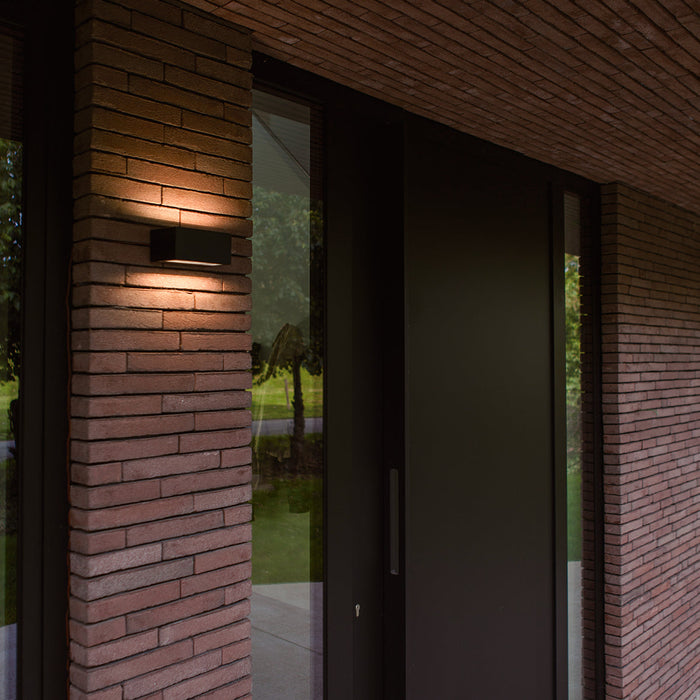 Lutec 5189113012 GEMINI 8.8W IP54 LED Outdoor Wall Light 3000K - Matt Black