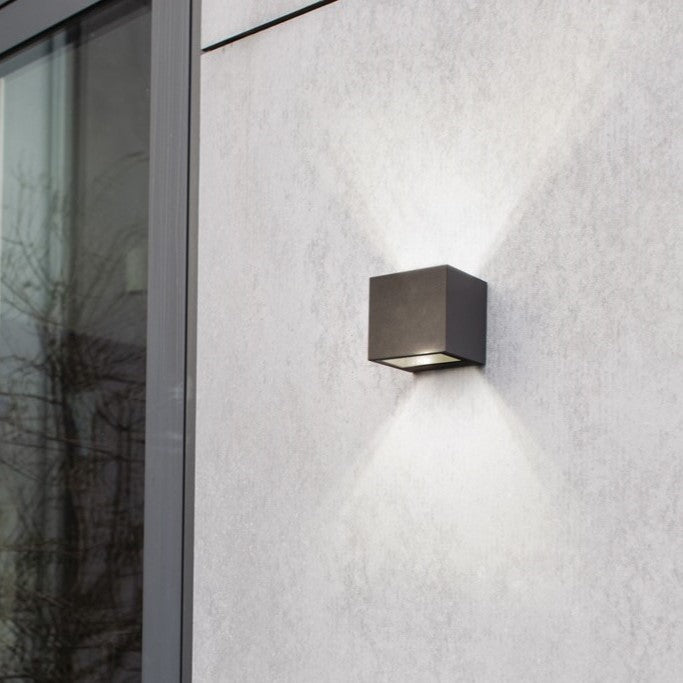 Lutec 5189114118 GEMINI 9W IP54 LED Outdoor Wall Light 4000K - Dark Grey