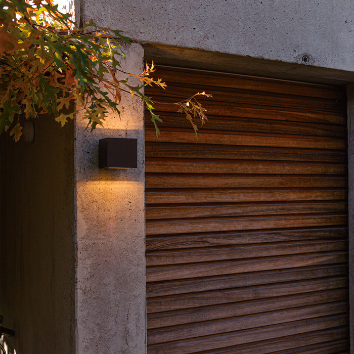 Lutec 5189125012 GEMINI 9W IP54 LED Outdoor Square Wall Light 3000K - Matt Black
