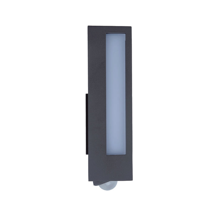 Lutec 5193002118 QUBO 13W IP54 LED Outdoor Wall Light with PIR 3000K - Dark Grey