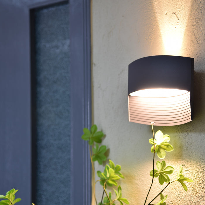 Lutec 5193201118 LOTUS 8.5W IP54 LED Outdoor Wall Light 3000K - Dark Grey