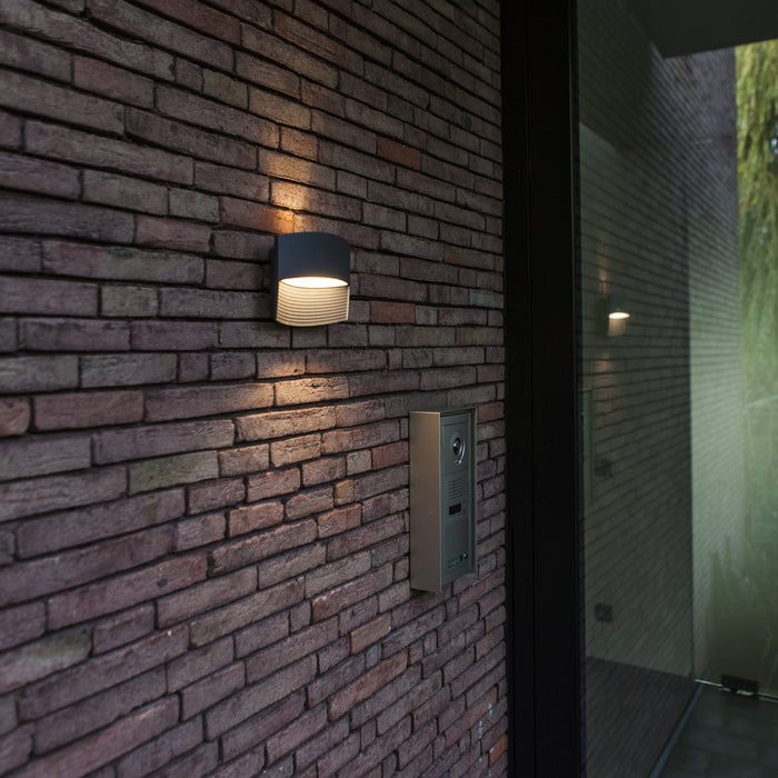 Lutec 5193201118 LOTUS 8.5W IP54 LED Outdoor Wall Light 3000K - Dark Grey