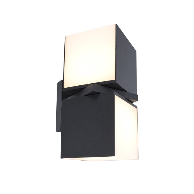 Lutec 5193801012 CUBA 19W IP54 LED Outdoor Wall Light c/w Adjustable Heads 3000K - Matt Black