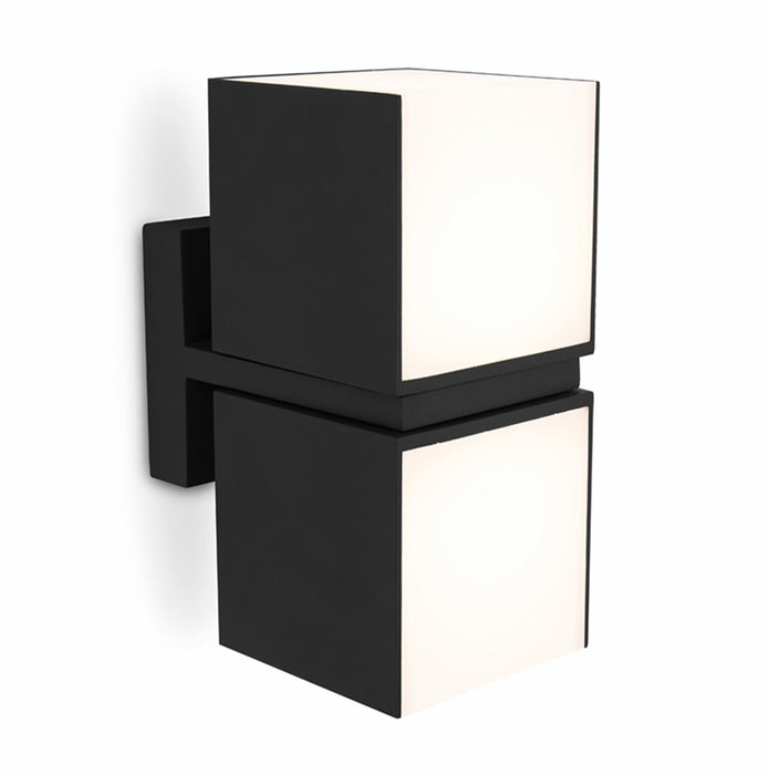 Lutec 5193801012 CUBA 19W IP54 LED Outdoor Wall Light c/w Adjustable Heads 3000K - Matt Black