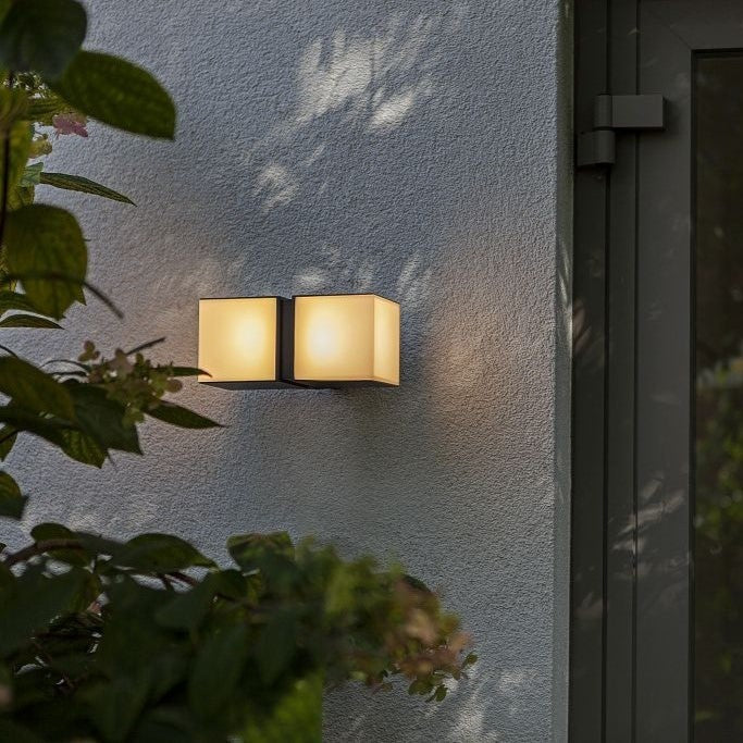 Lutec 5193801012 CUBA 19W IP54 LED Outdoor Wall Light c/w Adjustable Heads 3000K - Matt Black