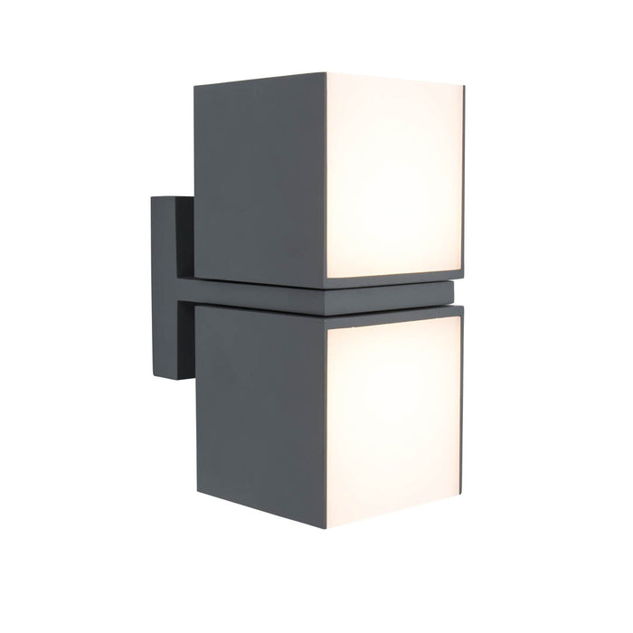 Lutec 5193801118 CUBA 19W IP54 LED Outdoor Wall Light c/w Adjustable Heads 3000K - Dark Grey