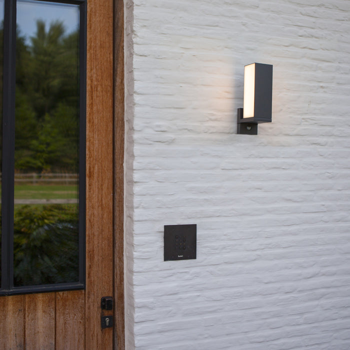 Lutec 5193811118 CUBA 14W IP54 LED Outdoor Wall Light PIR c/w Adjustable Head 3000K - Dark Grey