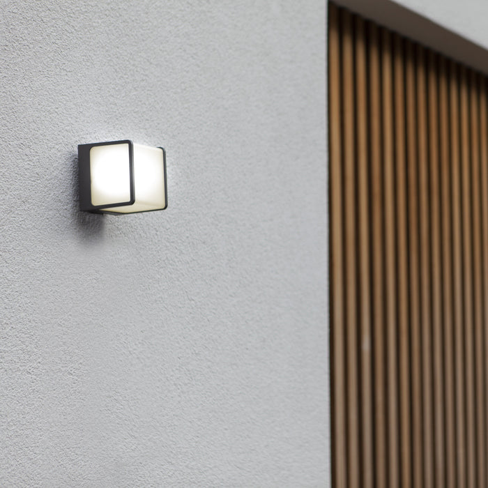 Lutec 5197002125 DOBLO 14.5W IP54 LED Outdoor Wall Light 3000K - Dark Grey