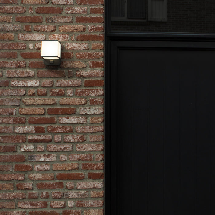 Lutec 5197011125 DOBLO 14W IP54 LED Outdoor Wall Light with PIR 4000K - Dark Grey
