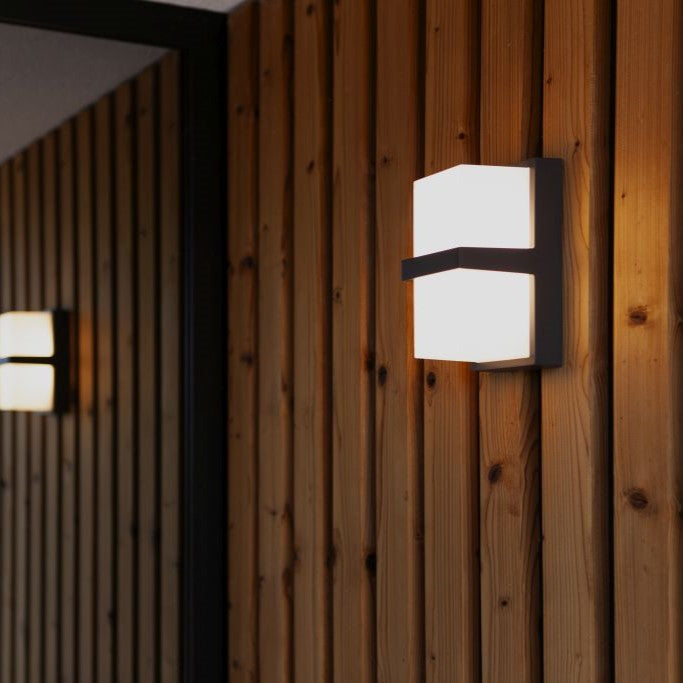 Lutec 5197401118 STELA 14W IP54 LED Outdoor Wall Light 3000K - Dark Grey
