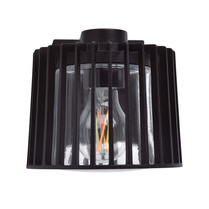 Lutec 5197501012 SHYNE IP54 E27 Outdoor Wall Light - Matt Black (Lamp Not Included)